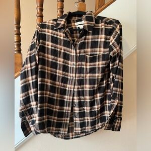 Treasure & Bond Boyfriend Plaid Button Down Top